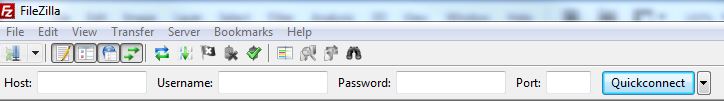 FileZilla login screen
