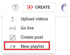 Create YouTUbe playlist settings