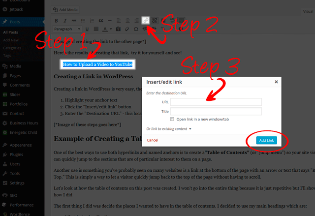 Creating Anchor Link