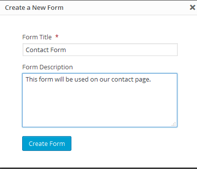 Gravity Forms - Create Form Screenshot