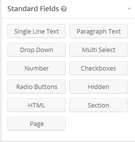 Gravity Forms Standard Fields