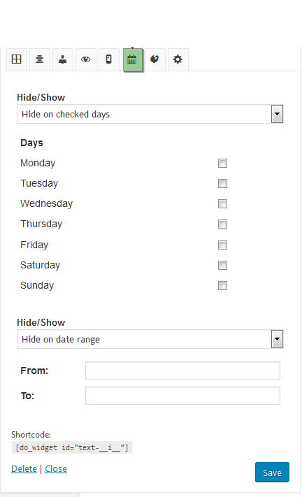 Hide WordPress Widget Based on Day