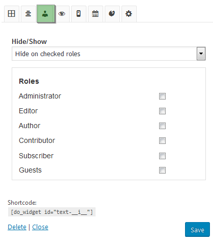 Hide Widgets on User Roles