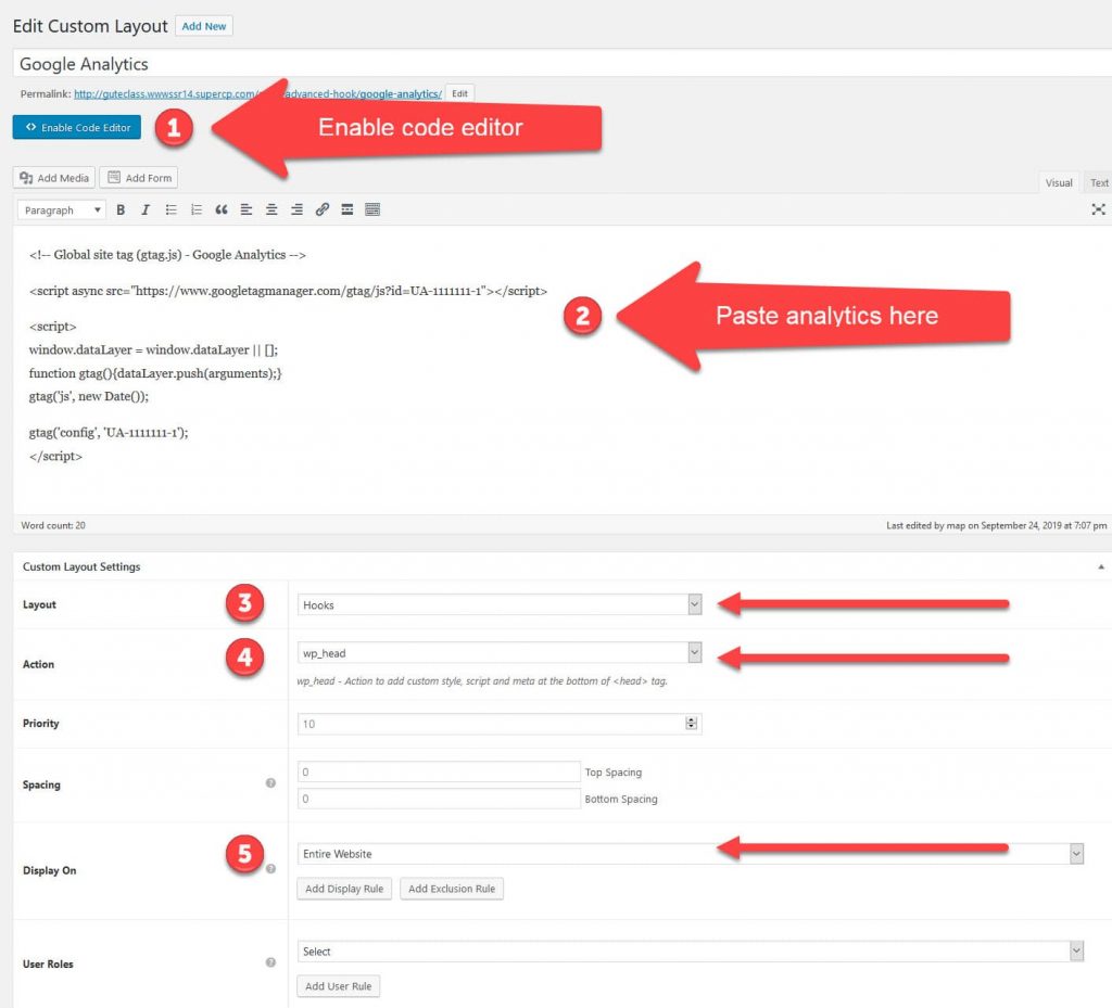 Screen Shot of Astra Custom Layout Options