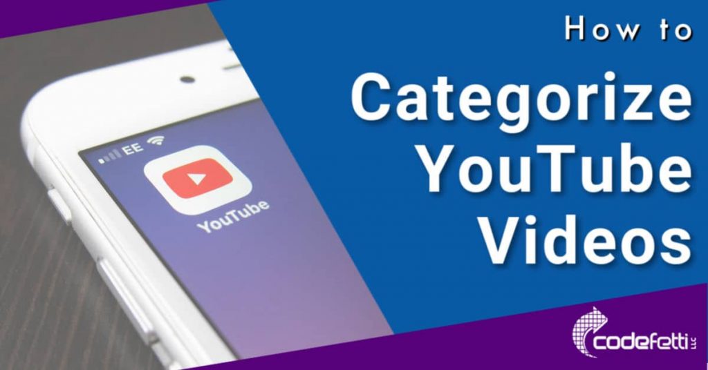 Smartphone with Youtube icon and words "How to Categorize YouTube Videos"