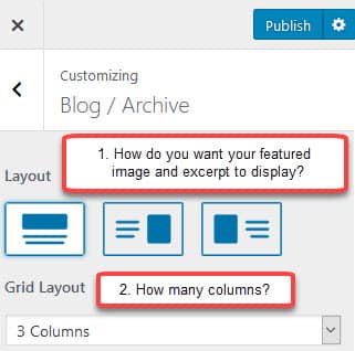 Astra Blog Archive Layout Setting